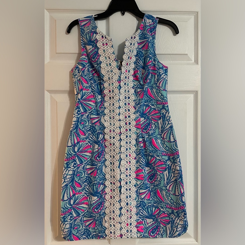 Lilly Pulitzer For Target My Fans Split Neck Shift Mini Dress - Size 6